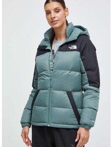 Pernata jakna The North Face za žene, boja: zelena, za zimu