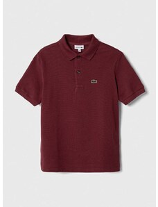 Pamučna polo majica Lacoste boja: bordo, bez uzorka