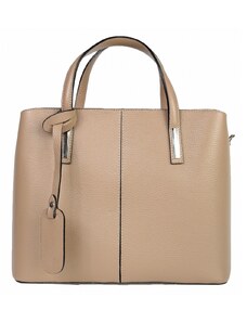 Luksuzna Talijanska torba od prave kože VERA ITALY "Xestia", boja taupe, 26x28.5cm