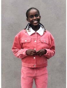 Dječja traper jakna Levi's boja: ružičasta
