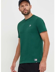 Pamučna majica 47brand MLB Oakland Athletics za muškarce, boja: zelena, bez uzorka