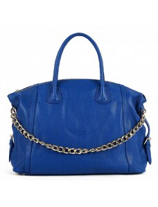 Luksuzna Talijanska torba od prave kože VERA ITALY "Cezara", boja kraljevski plava, 33x51cm