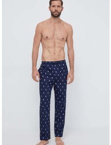 Pamučni donji dio pidžame Polo Ralph Lauren boja: tamno plava, s uzorkom