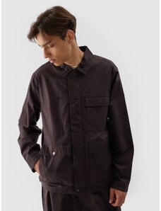 4F Men's casual zip-up hoodless sweatshirt - brown