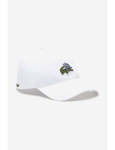Pamučna kapa Lacoste x Netflix boja: bijela, s aplikacijom, RK7743-VIQ