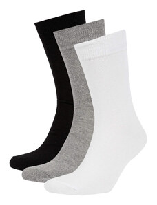 DEFACTO Men's Cotton 3-pack Long Socks