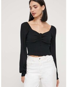 Bluza Hollister Co. za žene, boja: crna, bez uzorka