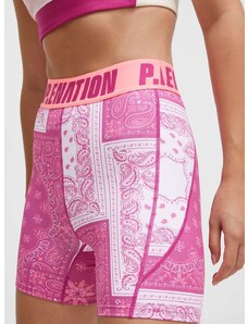Kratke hlače za trening P.E Nation Norwood boja: ružičasta, s uzorkom, visoki struk