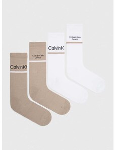 Čarape Calvin Klein Jeans 4-pack za muškarce, boja: bež