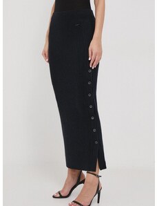 Vunena suknja Calvin Klein boja: crna, maxi, pencil
