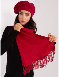 Fashionhunters Burgundy knitted scarf