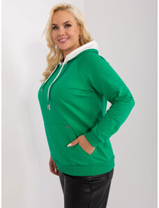 Fashionhunters Green Basic Oversized Women's Sweatshirt