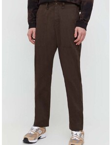 Pamučne hlače Abercrombie & Fitch boja: smeđa, ravni kroj