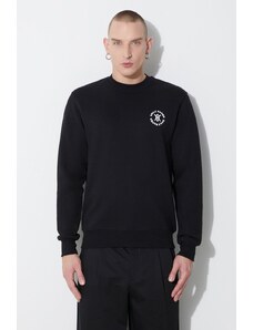 Pamučna dukserica Daily Paper Circle Sweater za muškarce, boja: crna, s tiskom, 1000113