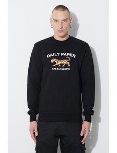 Pamučna dukserica Daily Paper Radama Sweater za muškarce, boja: crna, s tiskom, 2321107