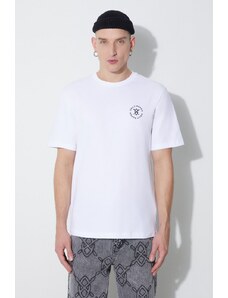 Pamučna majica Daily Paper Circle za muškarce, boja: bijela, s tiskom, 1000112