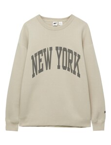 Pull&Bear Sweater majica ecru/prljavo bijela / bazalt siva