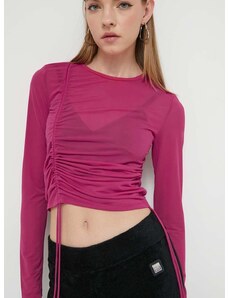 Majica dugih rukava HUGO za žene, boja: ružičasta
