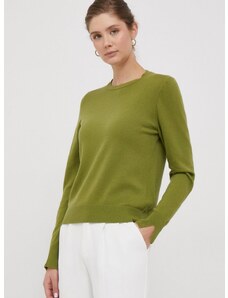 Pulover s dodatkom vune Sisley za žene, boja: zelena, lagani