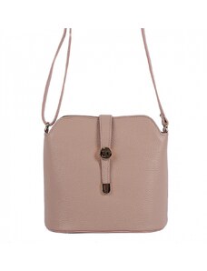 Luksuzna Talijanska torba od prave kože VERA ITALY "Povella", boja puderasto ružičasta, 20x22cm