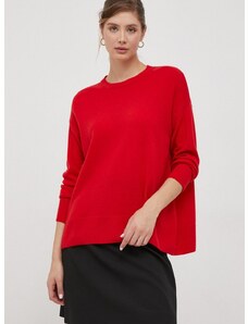 Vuneni pulover Sisley za žene, boja: crvena, lagani