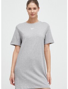Pamučna haljina Reebok Identity boja: siva, mini, ravna, 100037530