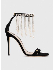 Sandale od brušene kože Elisabetta Franchi boja: crna, SA04L37E2