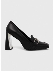 Kožne salonke Karl Lagerfeld MASQUE boja: crna, s debelom potpeticom, KL30720