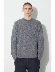 Vuneni pulover A.P.C. za muškarce, boja: siva