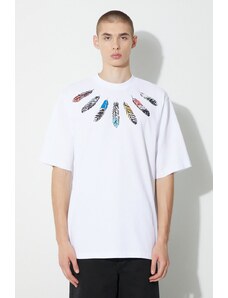 Pamučna majica Marcelo Burlon Collar Feathers za muškarce, boja: bijela, s tiskom