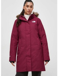 Pernata jakna The North Face za žene, boja: bordo, za zimu
