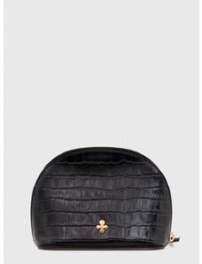 Kožna kozmetička torbica Lilou boja: crna