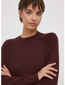 Pulover s dodatkom vune Calvin Klein za žene, boja: bordo, lagani