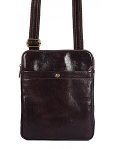 Luksuzna Talijanska torba od prave kože VERA ITALY "Karis", boja čokolada, 26x22cm