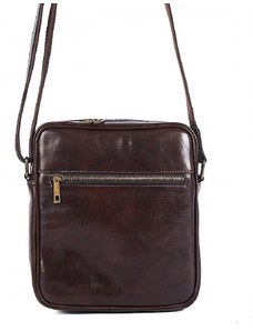 Luksuzna Talijanska torba od prave kože VERA ITALY "Ritorio", boja tamnosmeđa, 24x23cm