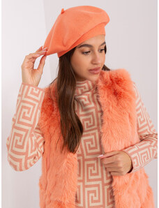 Fashionhunters Peach winter beret with cashmere