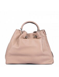 Luksuzna Talijanska torba od prave kože VERA ITALY "Ramona", boja puderasto ružičasta, 26x33cm