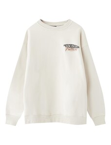 Pull&Bear Sweater majica svijetlosmeđa / crna / vuneno bijela