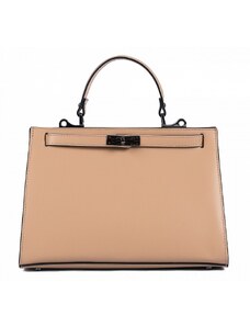 Luksuzna Talijanska torba od prave kože VERA ITALY "Zermina", boja taupe, 22x30cm