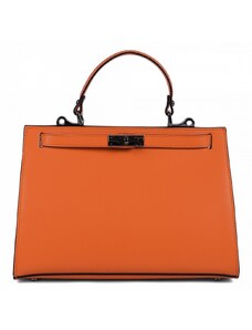 Luksuzna Talijanska torba od prave kože VERA ITALY "Fermina", boja narančasta, 22x30cm