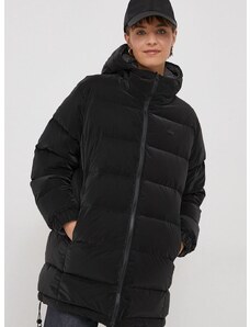 Dvostrana pernata jakna Lacoste za žene, boja: crna, za zimu, oversize