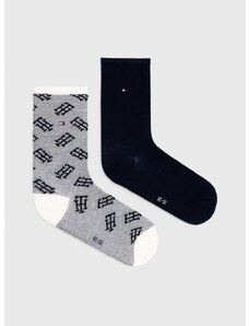 Čarape Tommy Hilfiger 2-pack za žene, boja: tamno plava