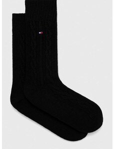 Čarape s dodatkom vune Tommy Hilfiger boja: crna