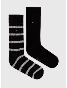 Čarape Tommy Hilfiger 2-pack za muškarce, boja: crna