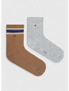 Čarape Tommy Hilfiger 2-pack za žene, boja: siva