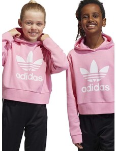 Dječja dukserica adidas Originals boja: ružičasta, s kapuljačom, s tiskom