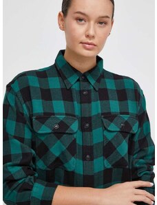 Pamučna košulja Polo Ralph Lauren za žene, boja: zelena, regular, s klasičnim ovratnikom