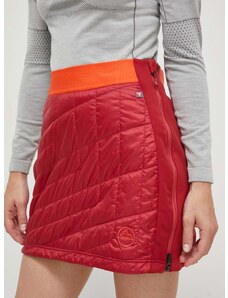 Sportska suknja LA Sportiva Warm Up Primaloft boja: crvena, mini, ravna