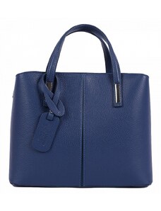 Luksuzna Talijanska torba od prave kože VERA ITALY "Kava", boja boja traperica, 26x28.5cm