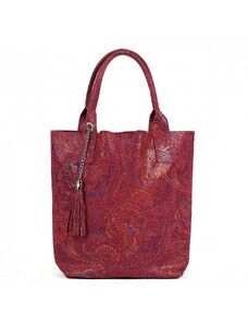 Luksuzna Talijanska torba od prave kože VERA ITALY "Passionata", boja ispis u boji, 32x42cm